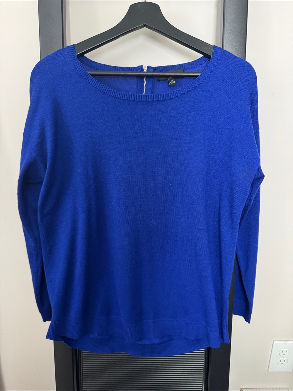 Royal Blue Zip-Back Knit Top